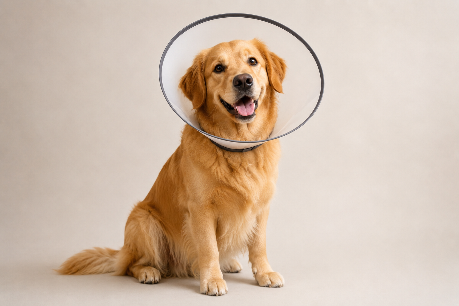 Chien portant une protection postopératoire