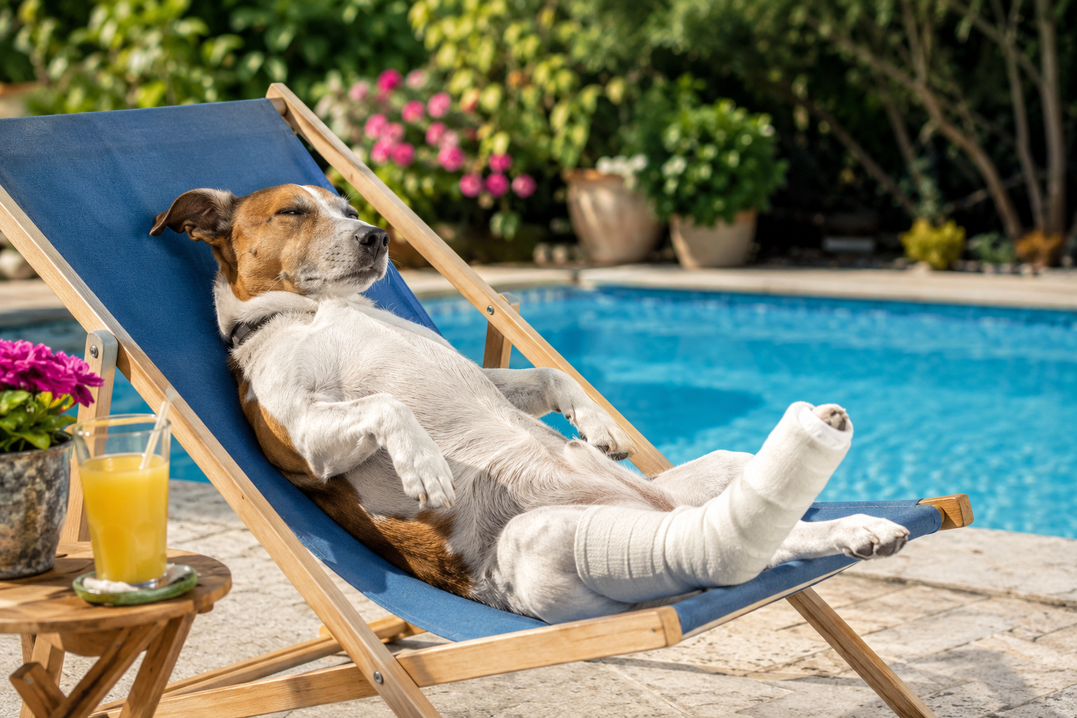 Chien après une intervention chirurgicale