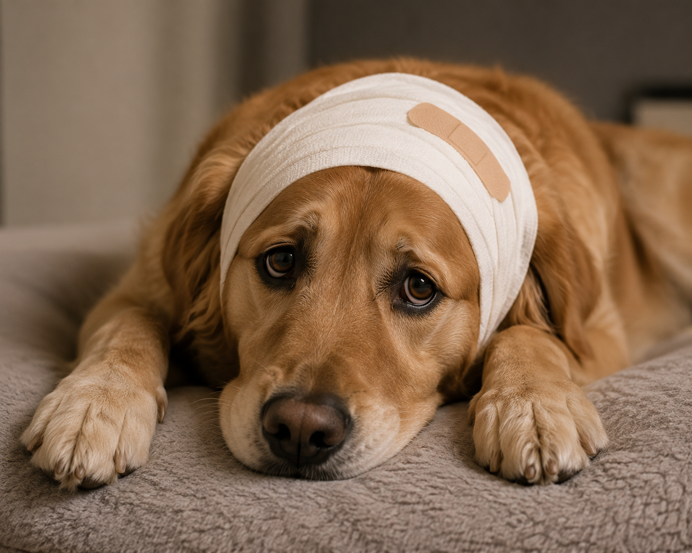 Chien blessé